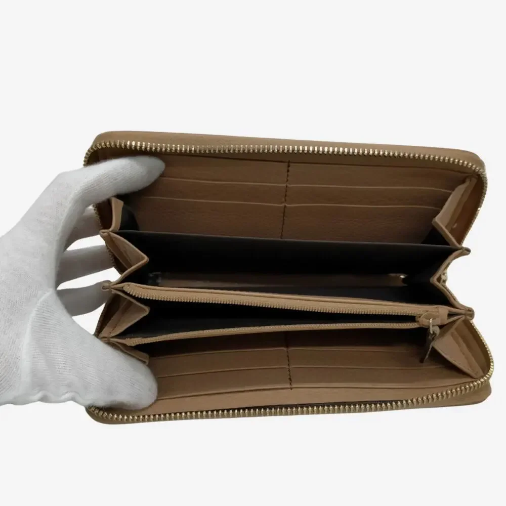 Gucci Beige Pebbled Leather Full-Sized Zip Around Wallet - Picture 4 of 9